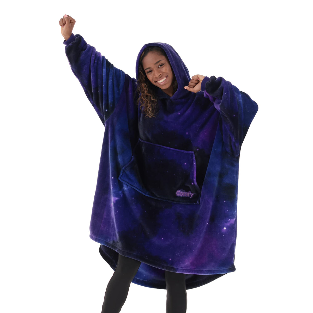 The Comfy Dream | Oversized Light Microfiber Wearable Blanket, One Size Fits All, Seen On Shark Tank (Galaxy)