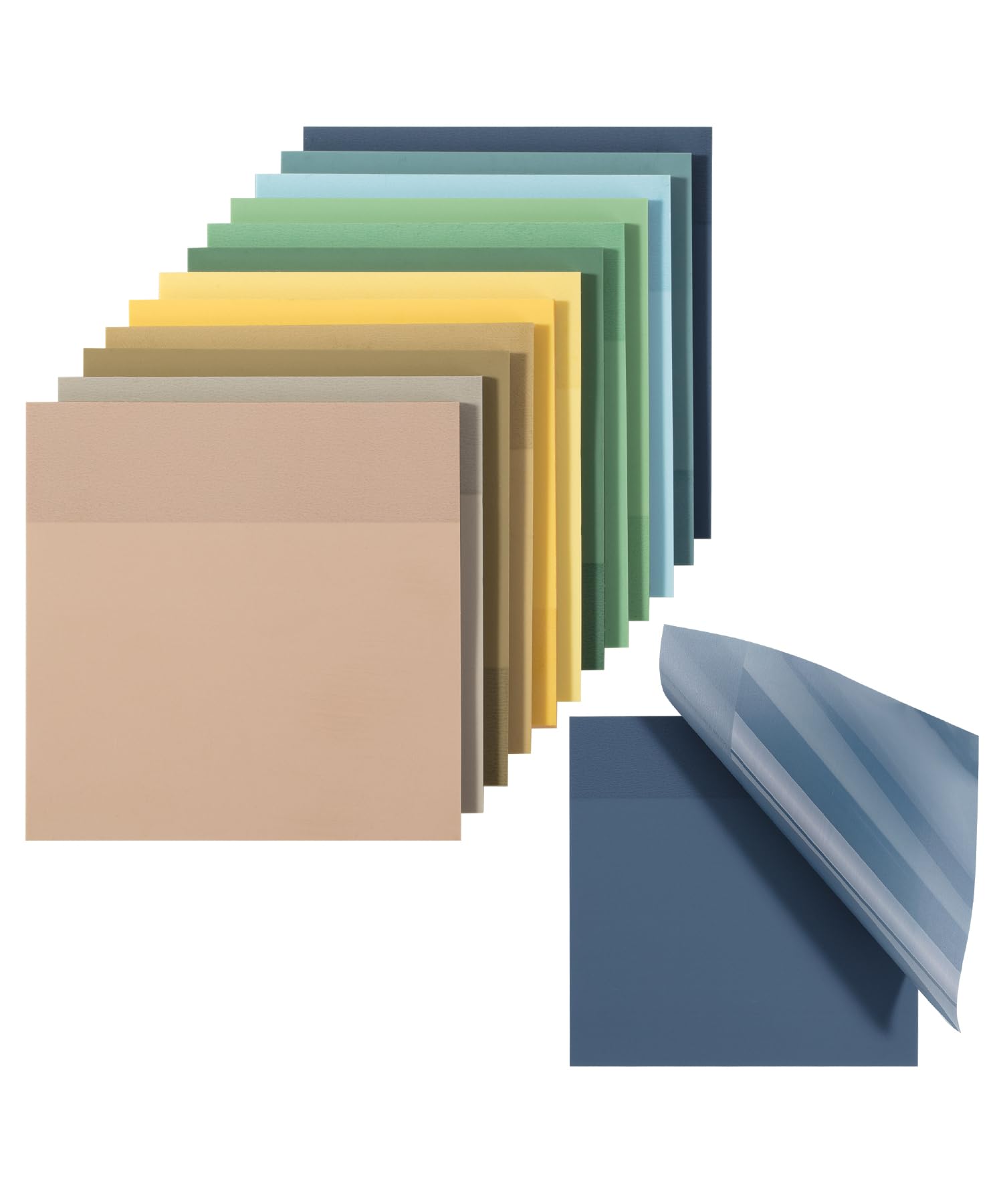 Mr. Pen- Transparent Sticky Notes, 3   X3   , Coastal Calm, 12 Pads, 600 Sheets, See Through Sticky Notes, Bulk Sticky Notes Tra