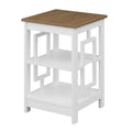 Convenience Concepts Town Square End Table with Shelves, Driftwood/White