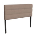 Flash Furniture Paxton Upholstered Headboard - Channel Stitched Taupe Fabric Upholstery - Queen - Adjustable Height from 44.5 to