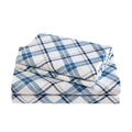 Comfort Spaces Cotton Flannel Breathable Warm Deep Pocket Sheets with Pillow Case Bedding, Cal King, Blue Plaid 4 Piece