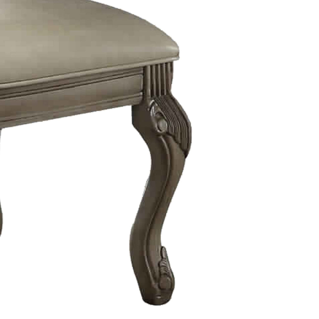 ACME Chateau de Ville Side Chair (Set-2) - - PU & Antique White