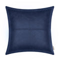 Brawarm Navy Blue Leather Throw Pillow 20 X 20 Inches, Faux Leather Pillow Cover With Piping, Hand Stitched Leather Decorative T