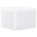 vidaXL Outdoor Side Table Patio End Coffee Table with Storage Plastic White