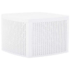 vidaXL Outdoor Side Table Patio End Coffee Table with Storage Plastic White