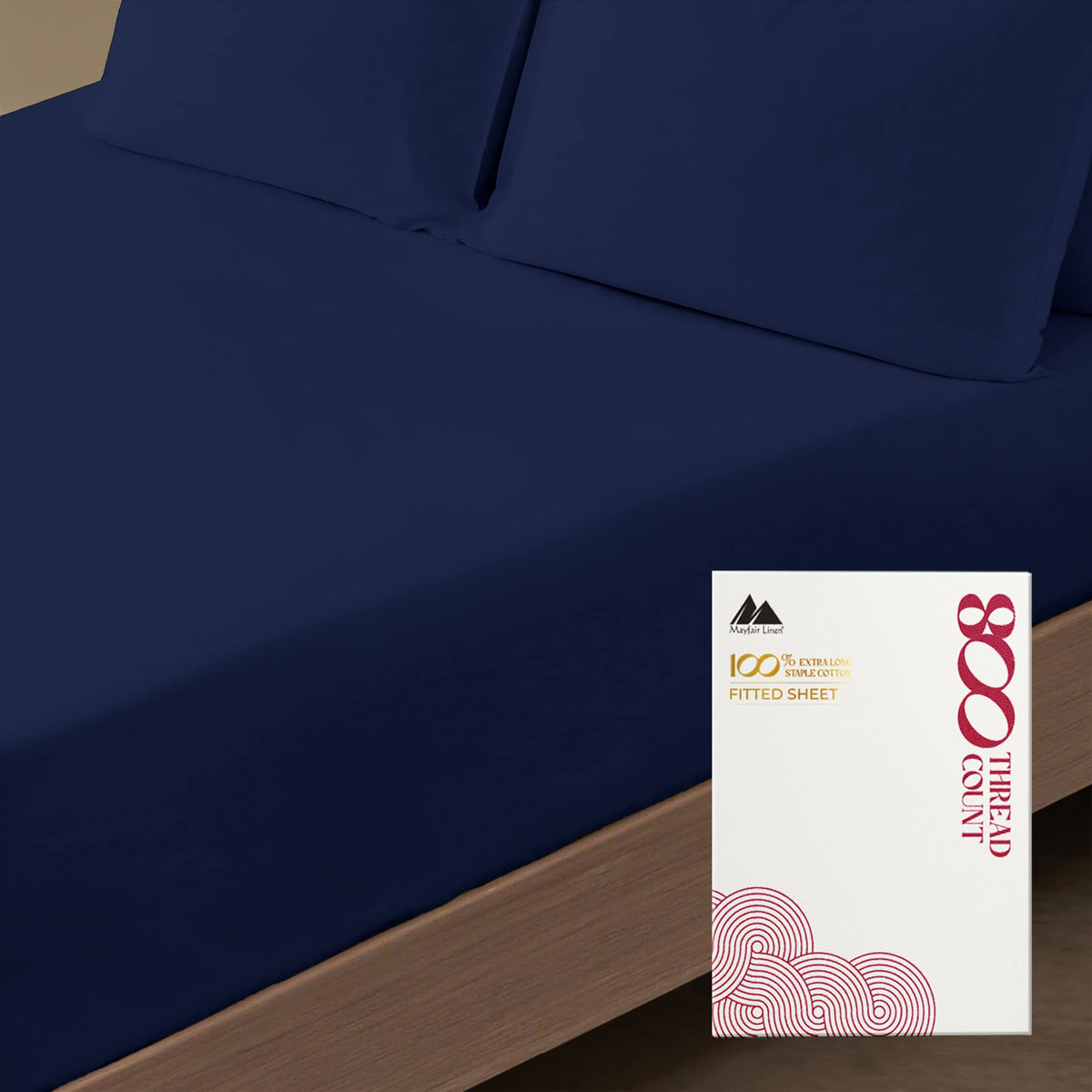 Mayfair Linen 100% Egyptian Cotton Deep Pocket Twin Xl Fitted Sheet Only - 800 Thread Count Luxury Hotel Cotton Fitted Sheet, Sa