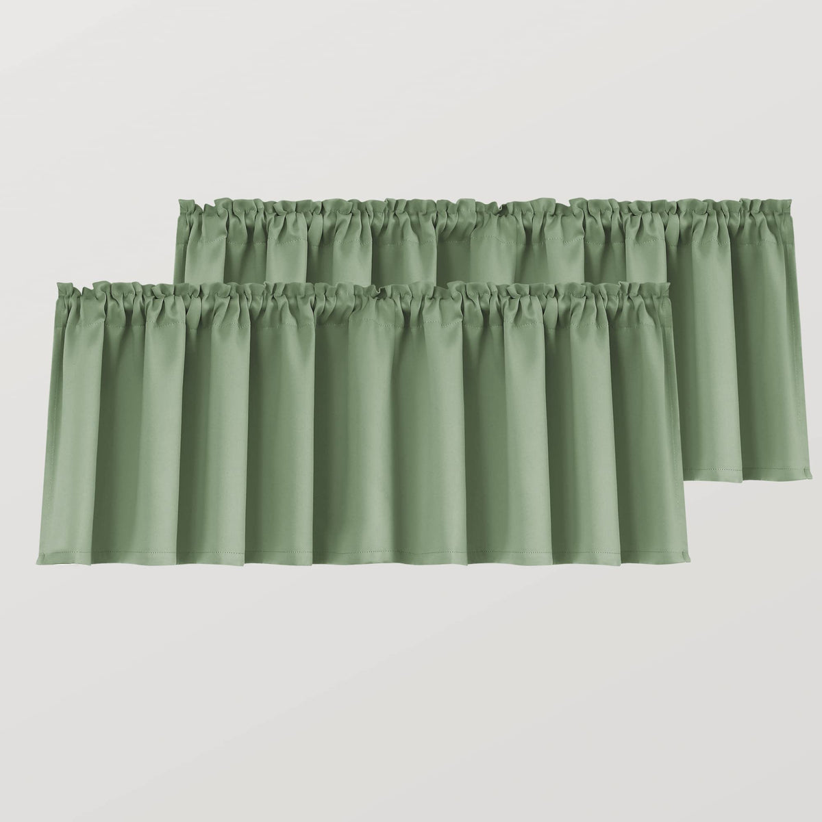 Mrs.Naturall Sage Green Valance Curtains for Windows 36x16 Inch Length