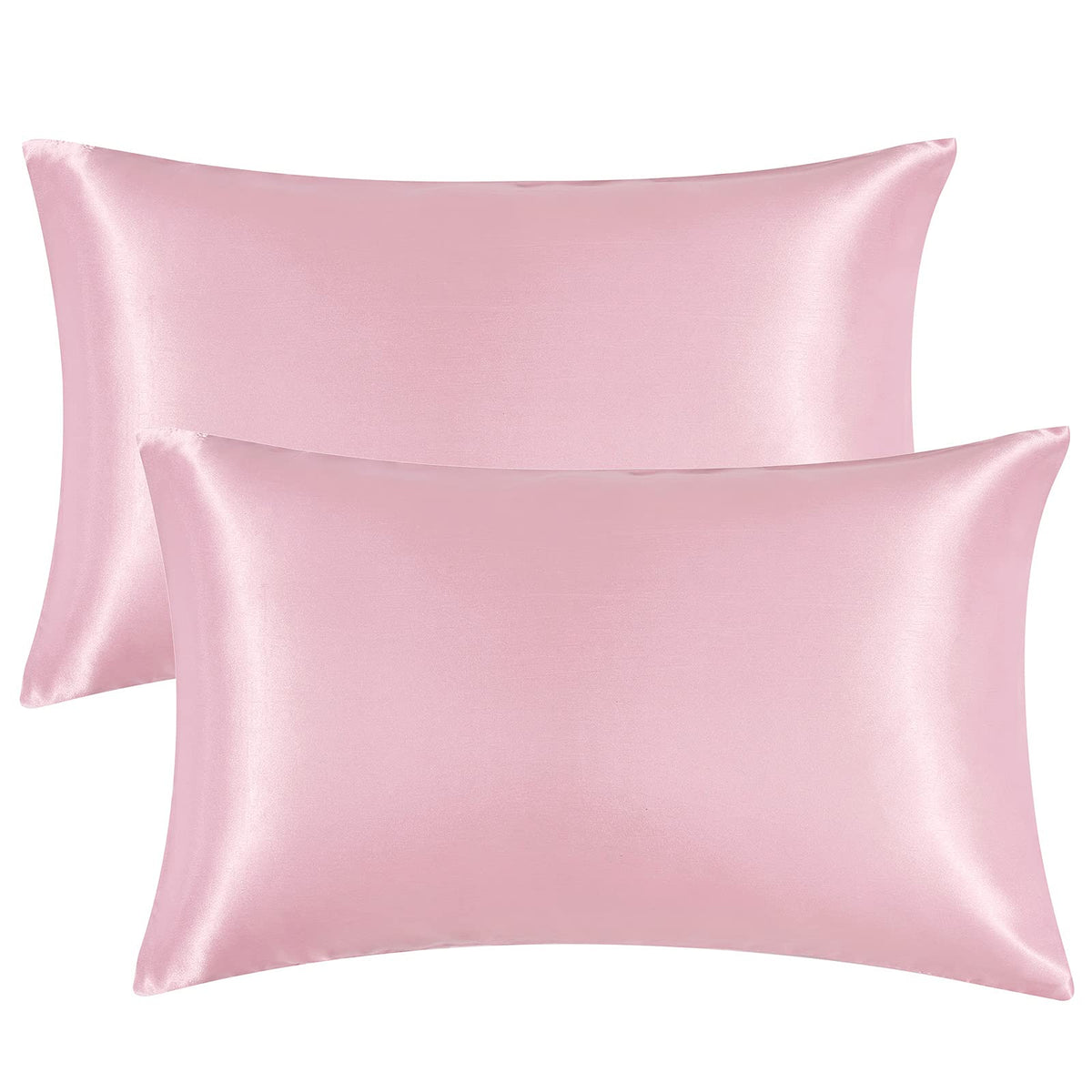 Eheyciga Satin King Pillow Cases Set Of 2, Soft Pillowcases For Hair And Skin Similar To Silk, Pink Pillow Case 2 Pack With Enve