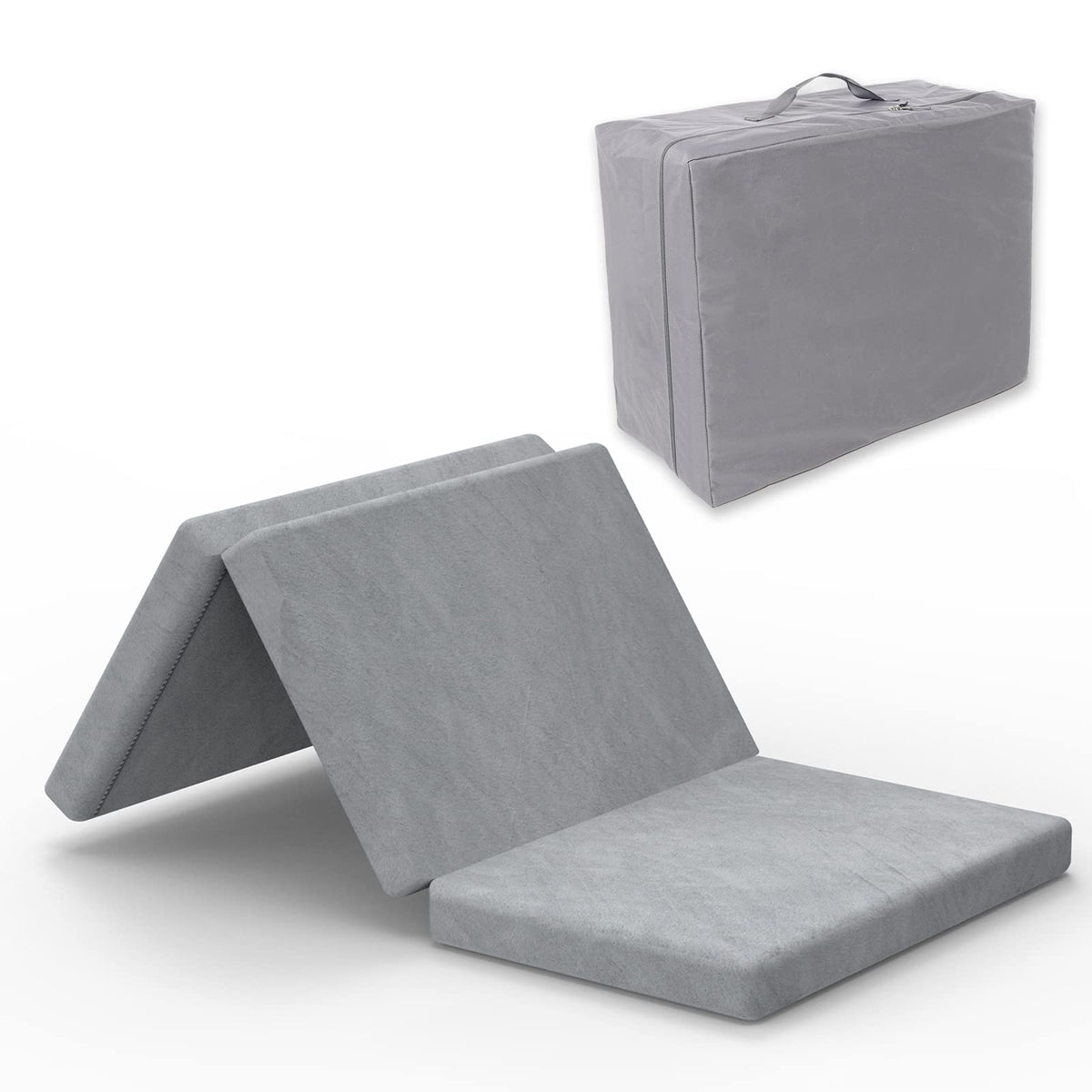 Sinweek Folding Mattress With Storage Bag 4' Foldable Mattress Trifold Mattress Topper, Certipur-Us Certified Cot Floor Mattres
