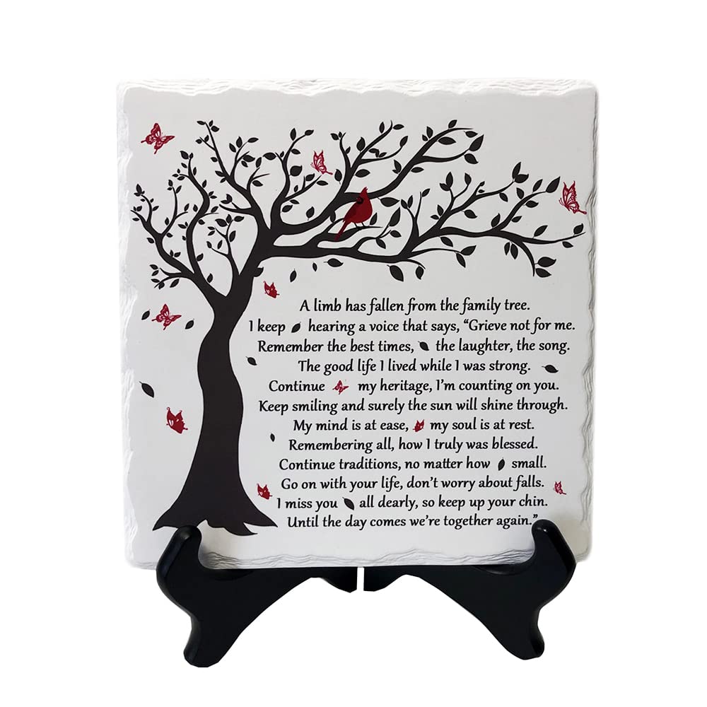 A Limb Has Fallen from The Family Tree Sympathy Plaque with Wooden Stand In loving memory of loved Wall Decor Table Decor Bereav
