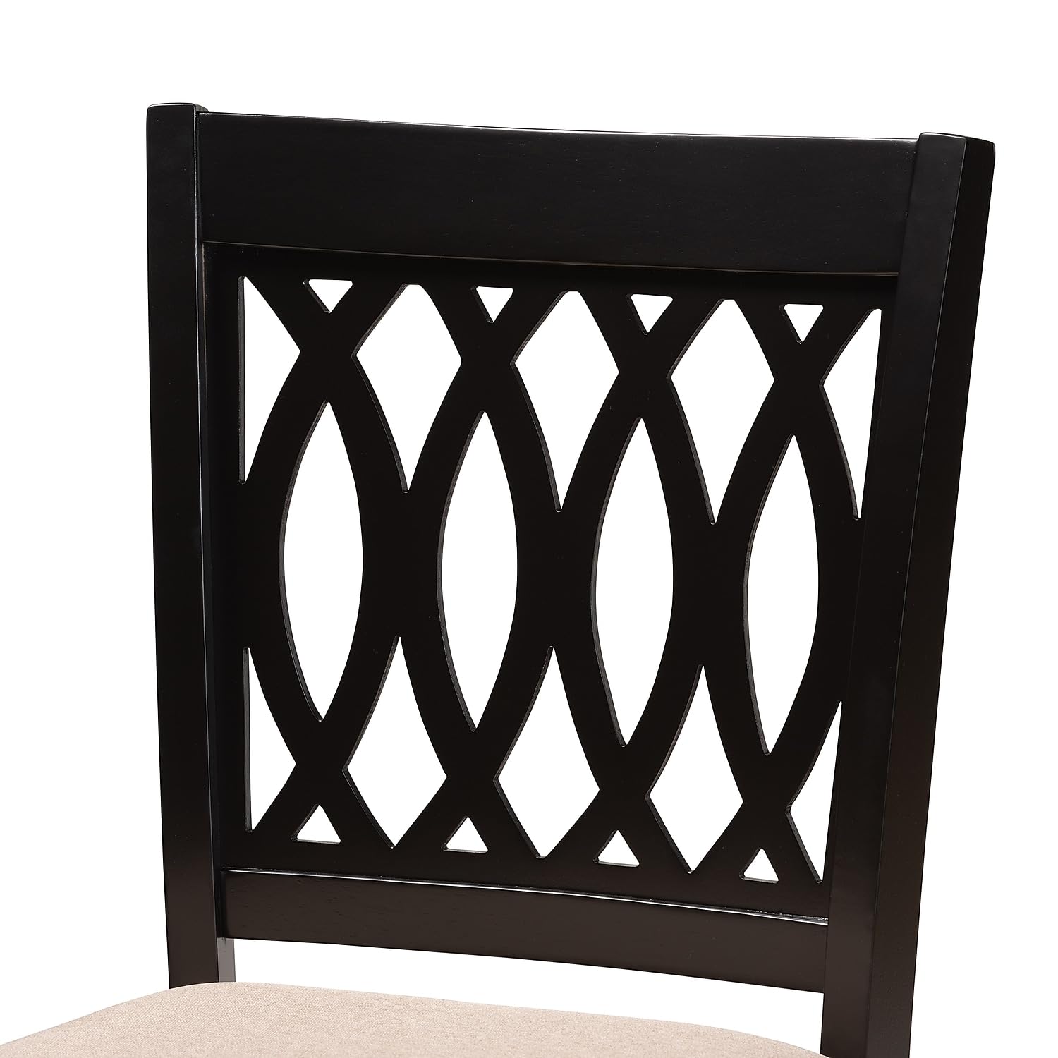 Baxton Studio Florencia Modern Fabric Cut-Out Back Counter Stool, Beige/Espresso Brown, 2/set (231-2P-13186-HT)