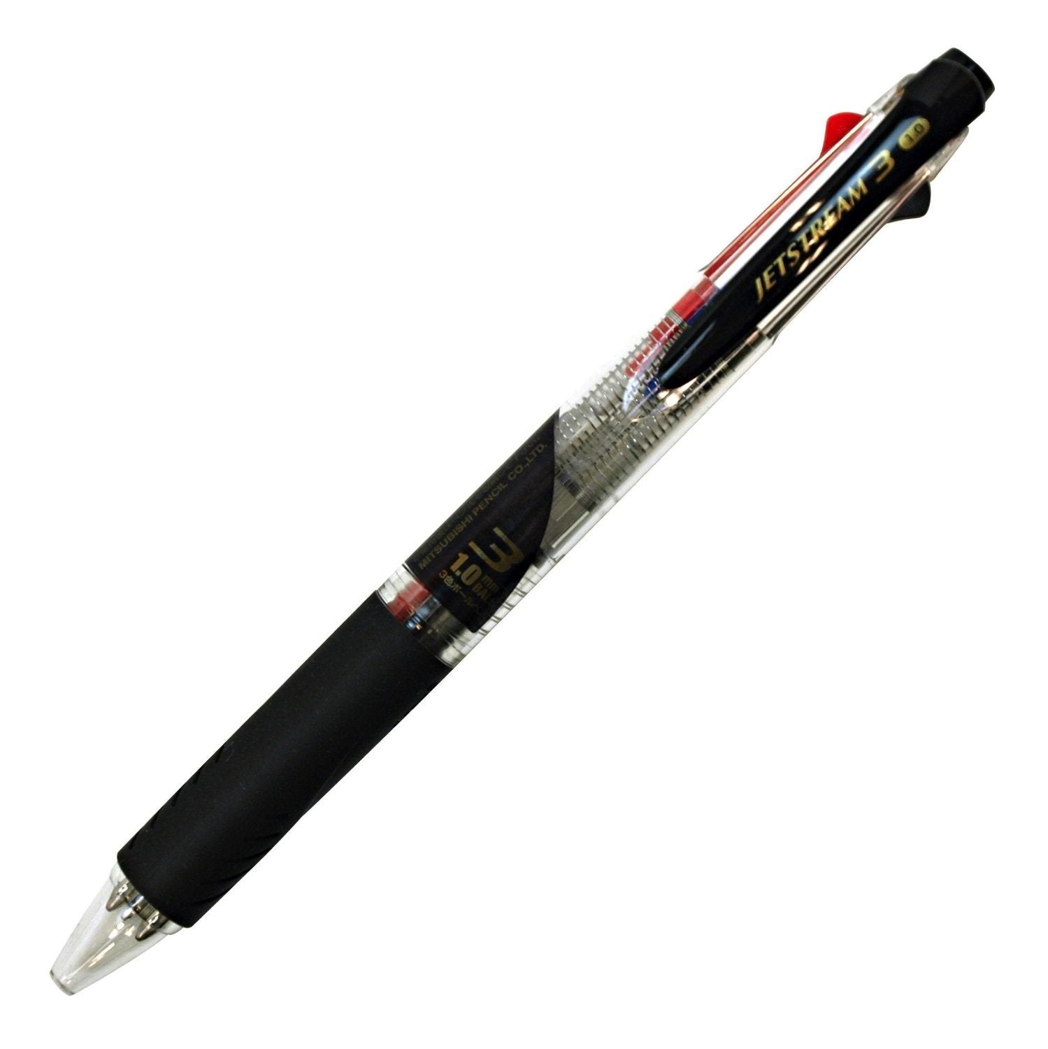 Uni Ballpoint Pen Jetstream 3 Color Black, Red, Blue Ink 1.0Mm, Transparent (Sxe340010.T)