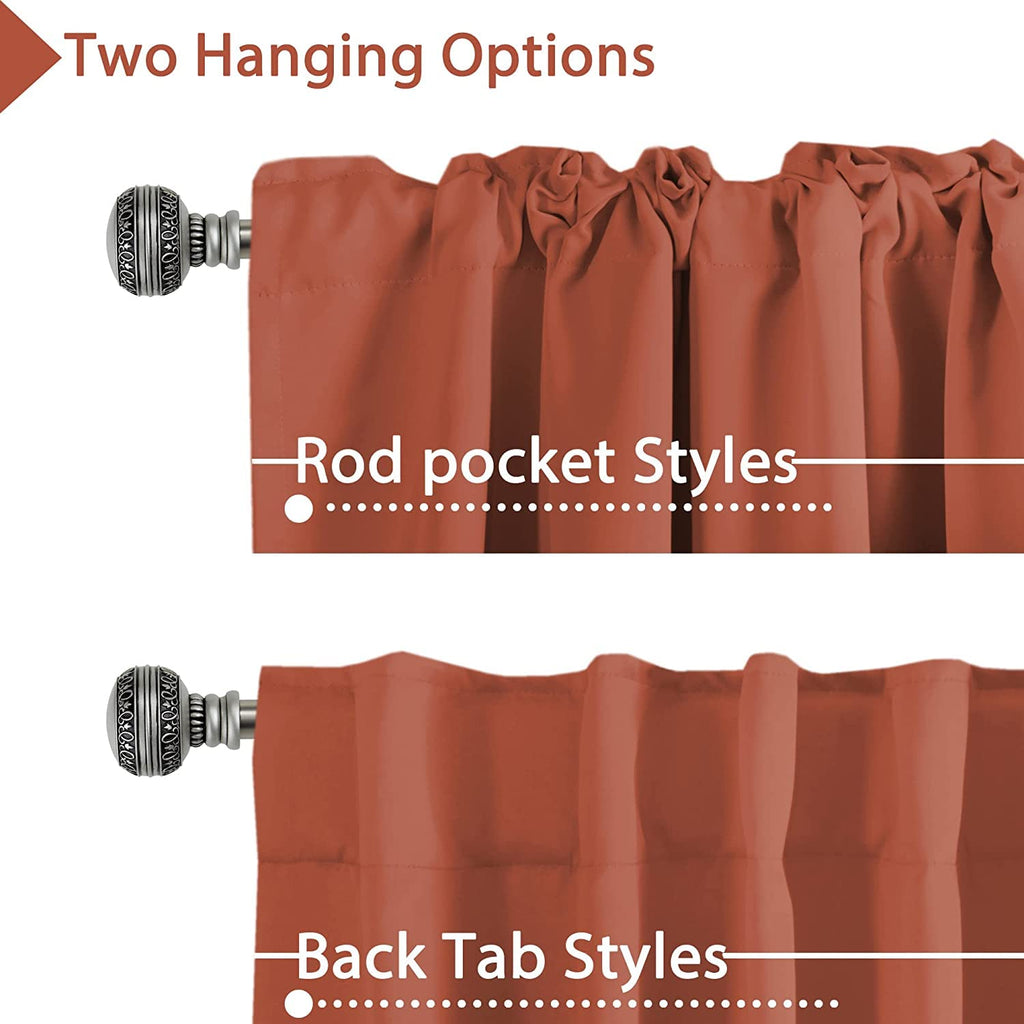 H.Versailtex Blackout Curtains Thermal Insulated Window Treatment Panels Room Darkening Blackout Drapes For Living Room Back Tab/Rod Pocket Bedroom Draperies, 52 X 72 Inch, Orange, 2 Panels