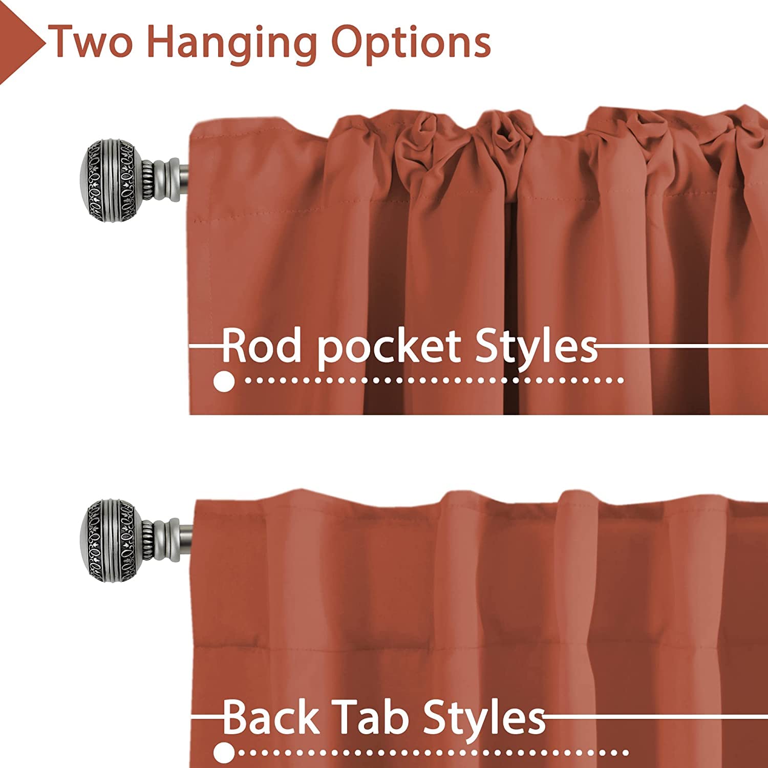 H.Versailtex Blackout Curtains Thermal Insulated Window Treatment Panels Room Darkening Blackout Drapes For Living Room Back Tab/Rod Pocket Bedroom Draperies, 52 X 72 Inch, Orange, 2 Panels