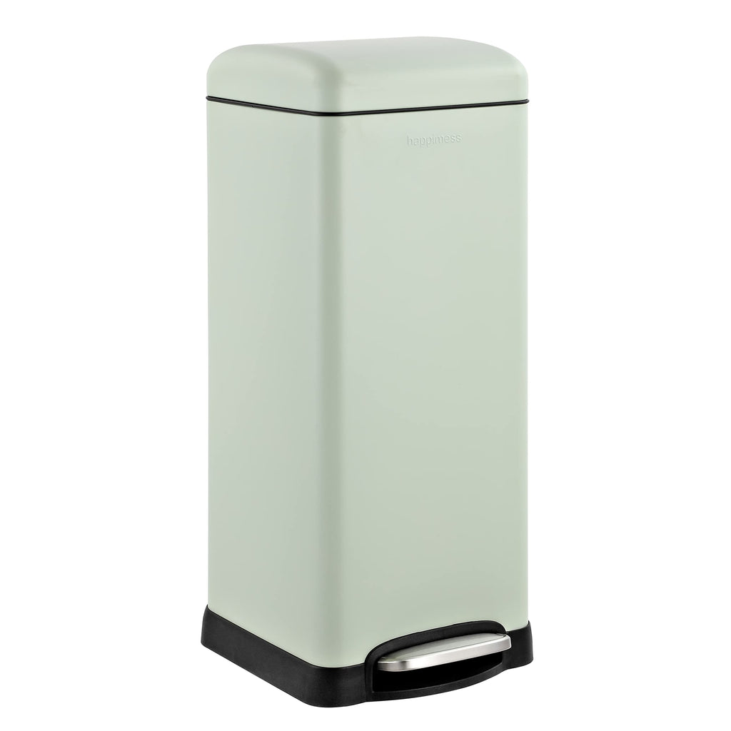 happimess HPM1007E Betty Retro 8-Gallon Step-Open Trash Can with Soft-Close Lid, Fingerprint Resistant, Modern, Minimalistic for