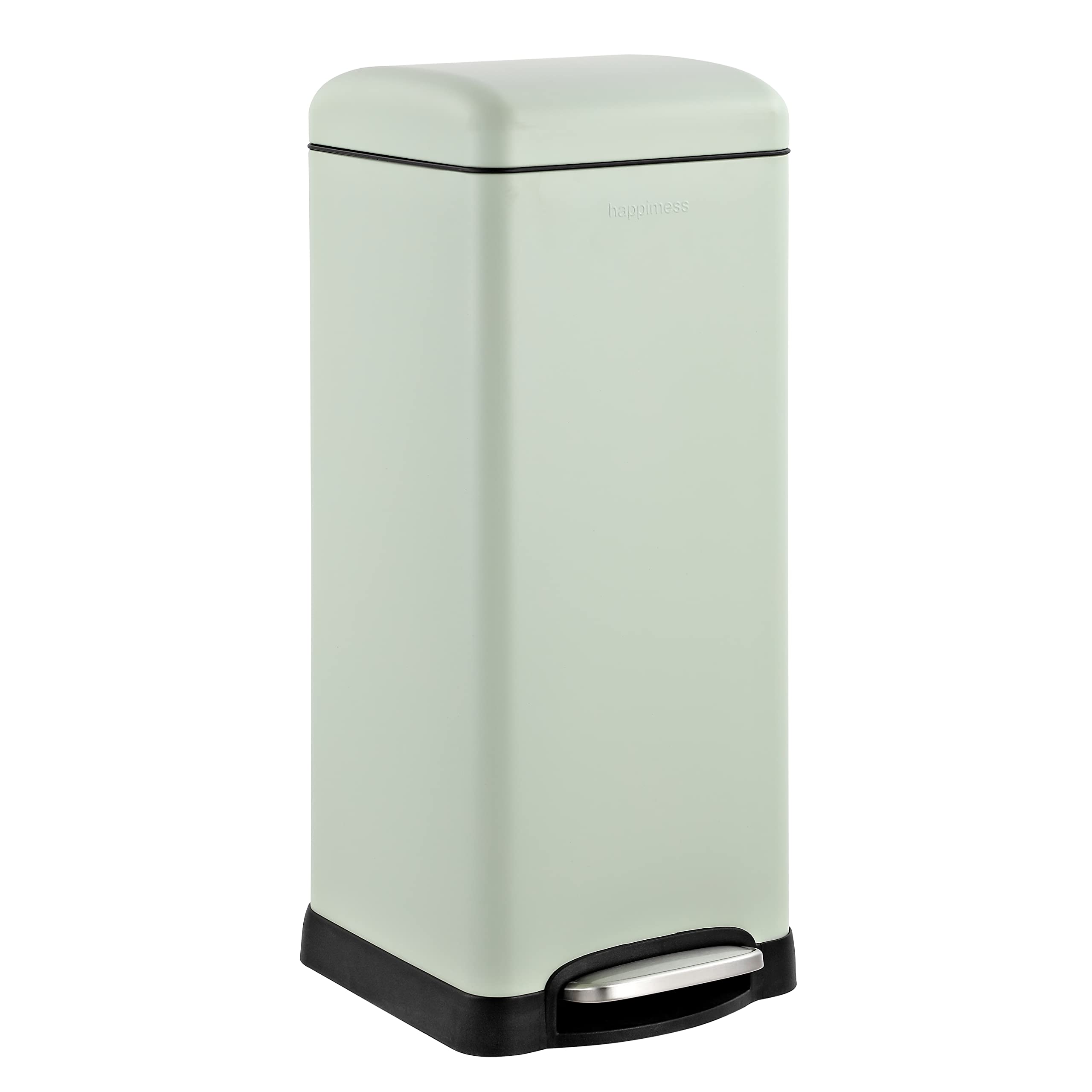 happimess HPM1007E Betty Retro 8-Gallon Step-Open Trash Can with Soft-Close Lid, Fingerprint Resistant, Modern, Minimalistic for
