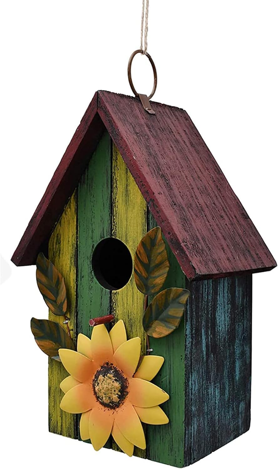 Morning View Wooden Bird Houses For Outside Decorative Hanging Birdhouse Spring For Yard Garden Patio Outdoor Small Birds Bluebi