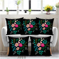 Bmrgifts Jute Fabric Decorative Designer Printed Cushion Cover Decorations For Sofa Living Room 16 X 16 Inch Set Of 5 Multi (Cc1