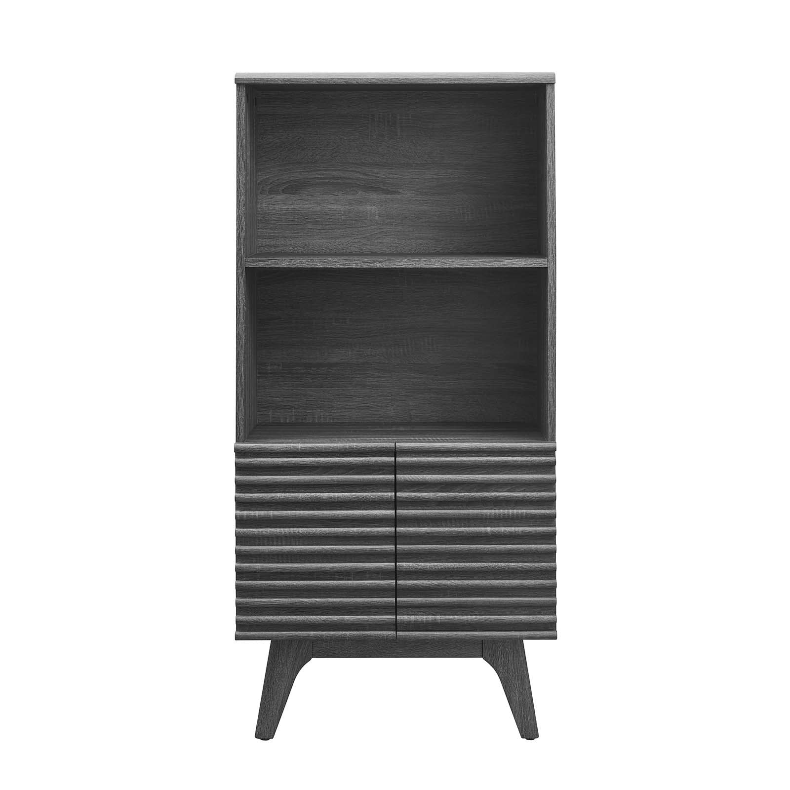 Modway Render Mid-Century Modern Office, Display Cabinet Bookshelf, Charcoal