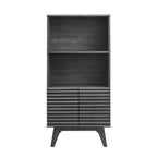 Modway Render Mid-Century Modern Office, Display Cabinet Bookshelf, Charcoal