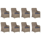 vidaXL Patio Dining Set 11 Piece Outdoor Garden Terrace Yard Patio Table and Chair Seating Seat Dining Set Furniture Poly Rattan Brown