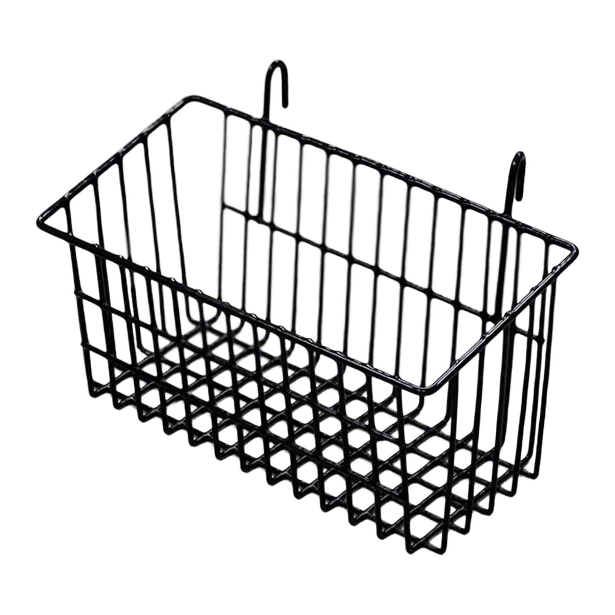 ECOMISTIQ Metal Wire Hanging Storage Basket Kitchen Organizer for Shower Office Pantry Black 21x9.3x11.3cm | Racks & Holders | K