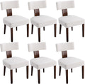 RIVOVA Velvet Dining Chairs Set of 6 Modern Dining Chair with Wood Legs, Upholstered Dining Chairs for Dining Room, Kitchen, Van