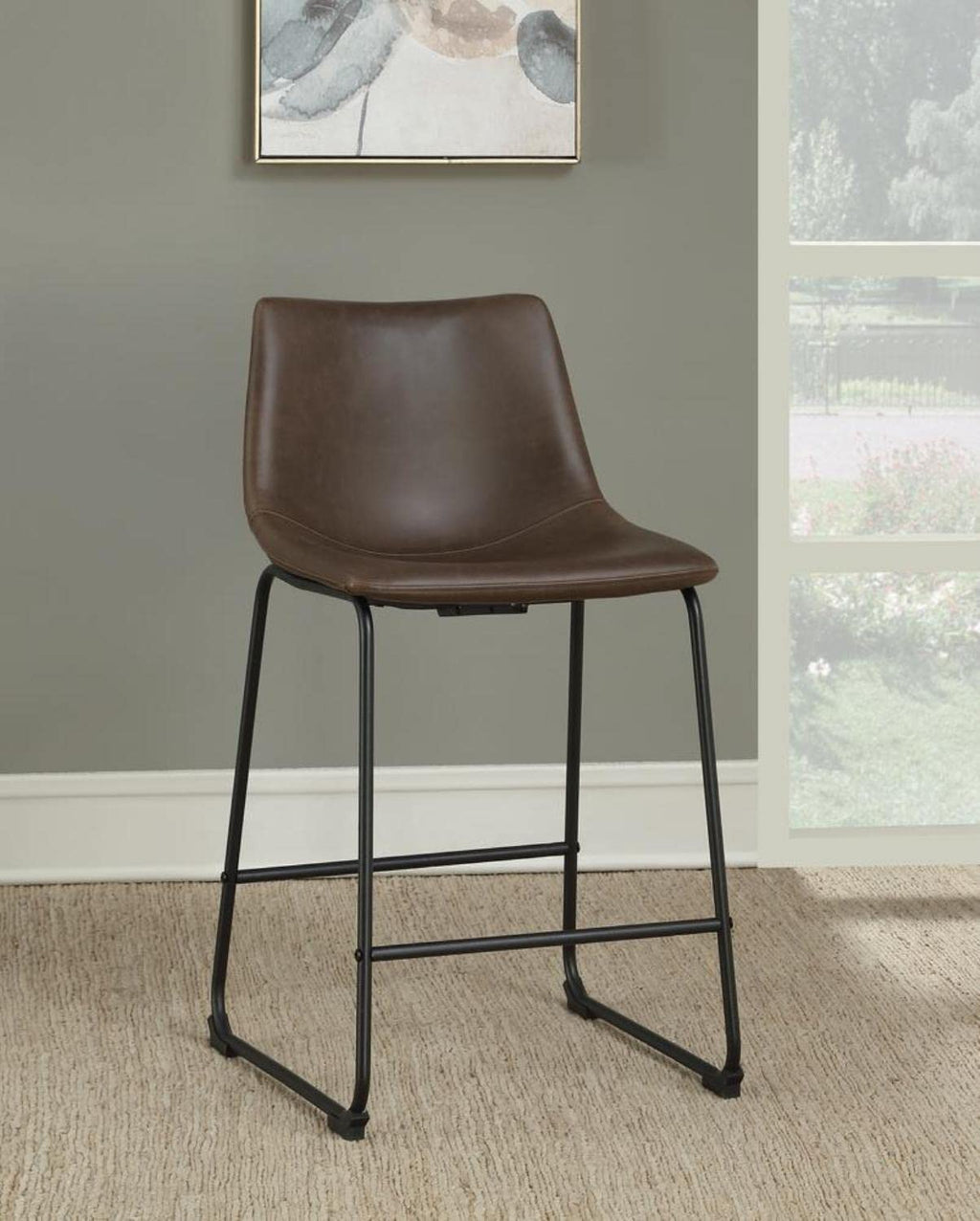 Coaster Counter Height Stool Two-Tone Brown Leatherette 102535