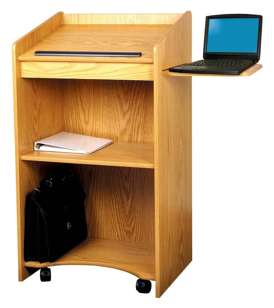 Floor Lectern With Pull Out Shelf (Cherry)