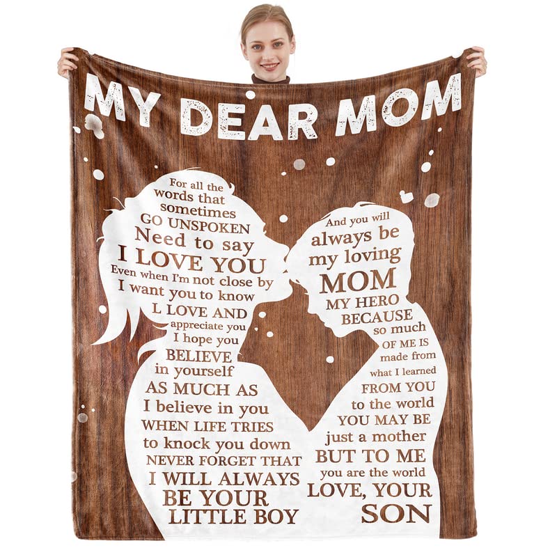 Gifts For Mom I Love You Mom Blanket Birthday Christmas Mothers Day Valentines Gift For Mother Birthday Gifts From Son For Mom U