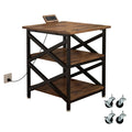 Metyerry Large Printer Stand With Power Outlet, With Height Adjustable Storage Shelf, 3 Tier Rolling Printer Cart With Industria
