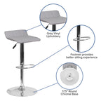 Flash Furniture Carmel Series 24" High Transitional Walnut Counter Height Stool With Nail Trim In Black Leathersoft