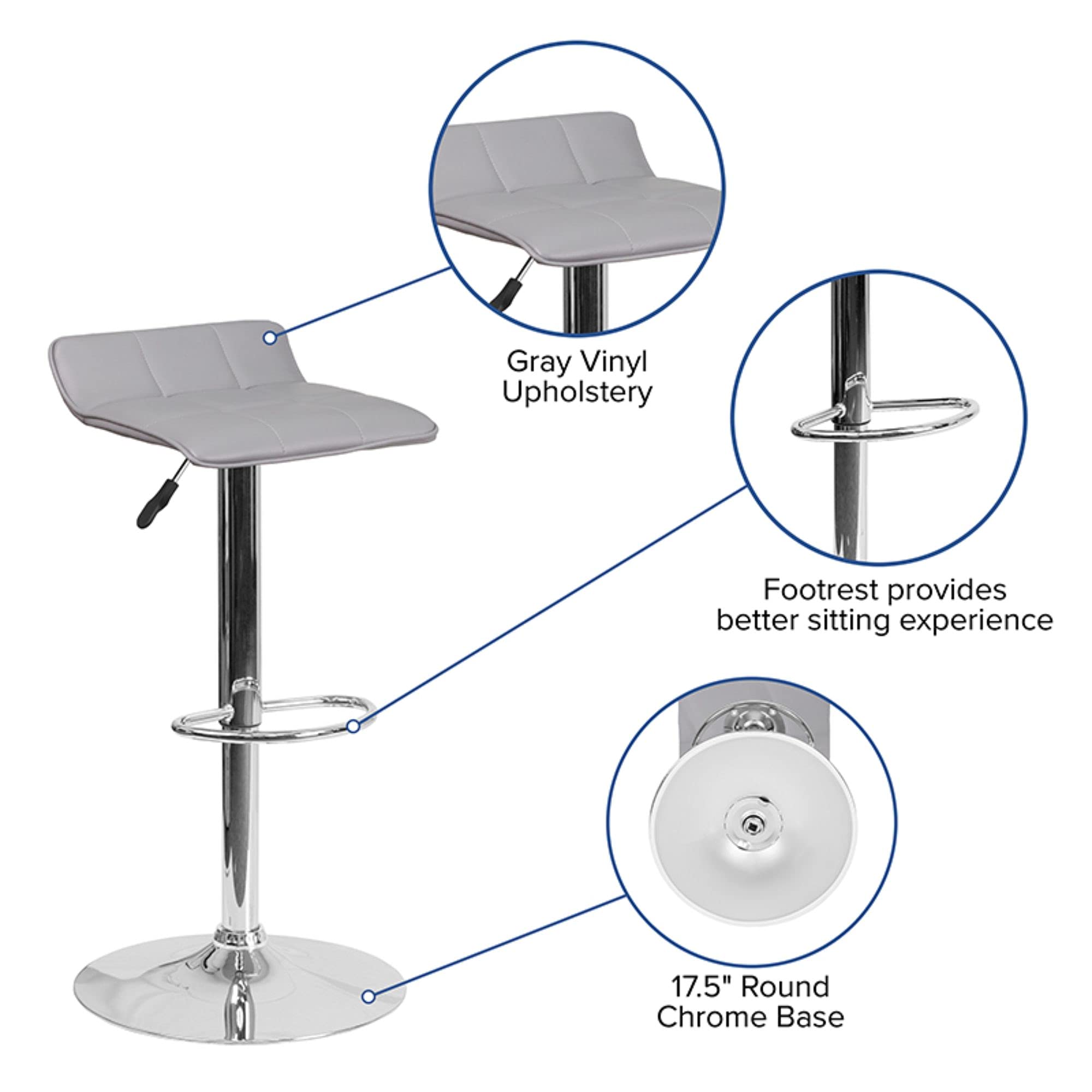 Flash Furniture Carmel Series 24" High Transitional Walnut Counter Height Stool With Nail Trim In Black Leathersoft