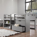 Acme Fabiana Twin Loft Bed with Storage in Gray Finish
