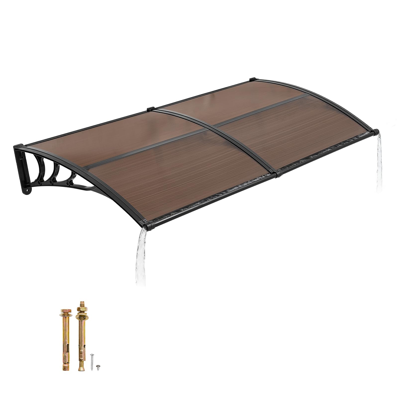 VEVOR Awnings for Door Entrance, 38 x 78 Window Door Awning Canopy Exterior with Drainage & ABS Bracket, Polycarbonate Cover Pat
