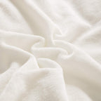 Clothknow White Velvet Comforter Set King White Bedding Comforter Sets King White Bedding Sets Fluffy White Bed Comforter Sets Soft Cozy 3Pcs White Flannel Comforter Sets King