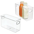 iDesign Slim Clear Plastic Storage Bin, Tall Narrow Organizer for Kitchen, Fridge, or Pantry, 2-Pack