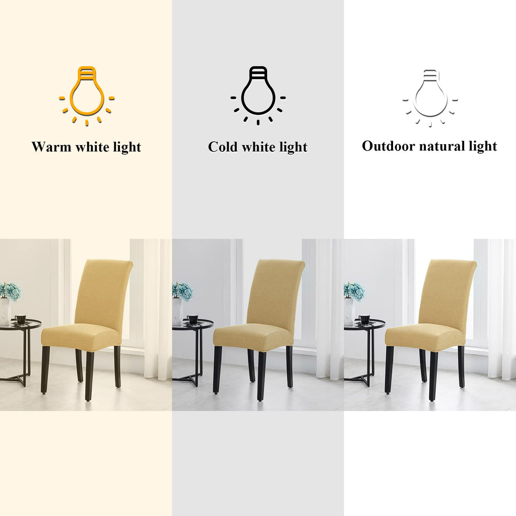 Joccun Chair Covers For Dining Room Set Of 2,Water Repellent Dining Chair Slipcovers Stretch Dining Room Chair Covers Seat Protector,Washable Parsons Chair Cover For Home,Hotel(Parmesan,2 Pack)
