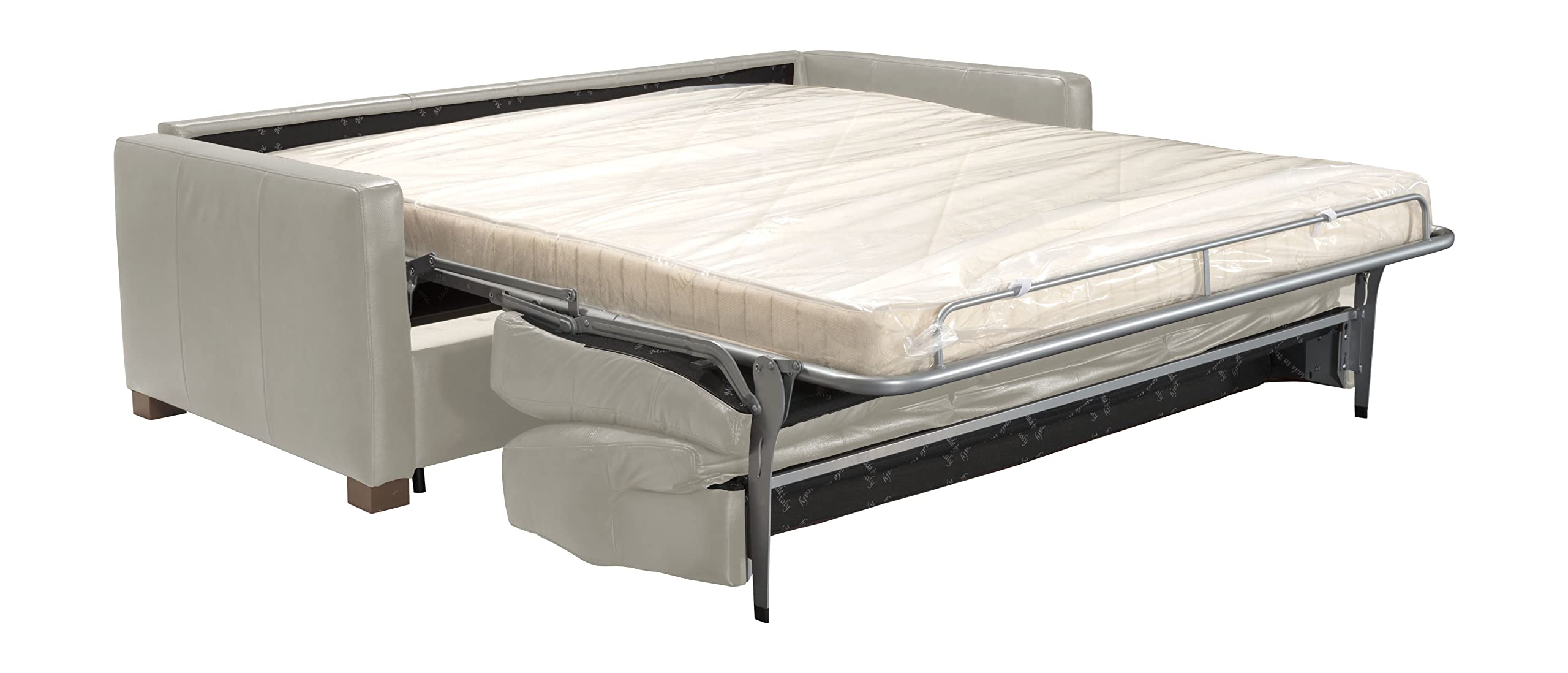 Acme Noci Upholstery Tufted Cushion Back Sleeper Sofa in Gray Leather