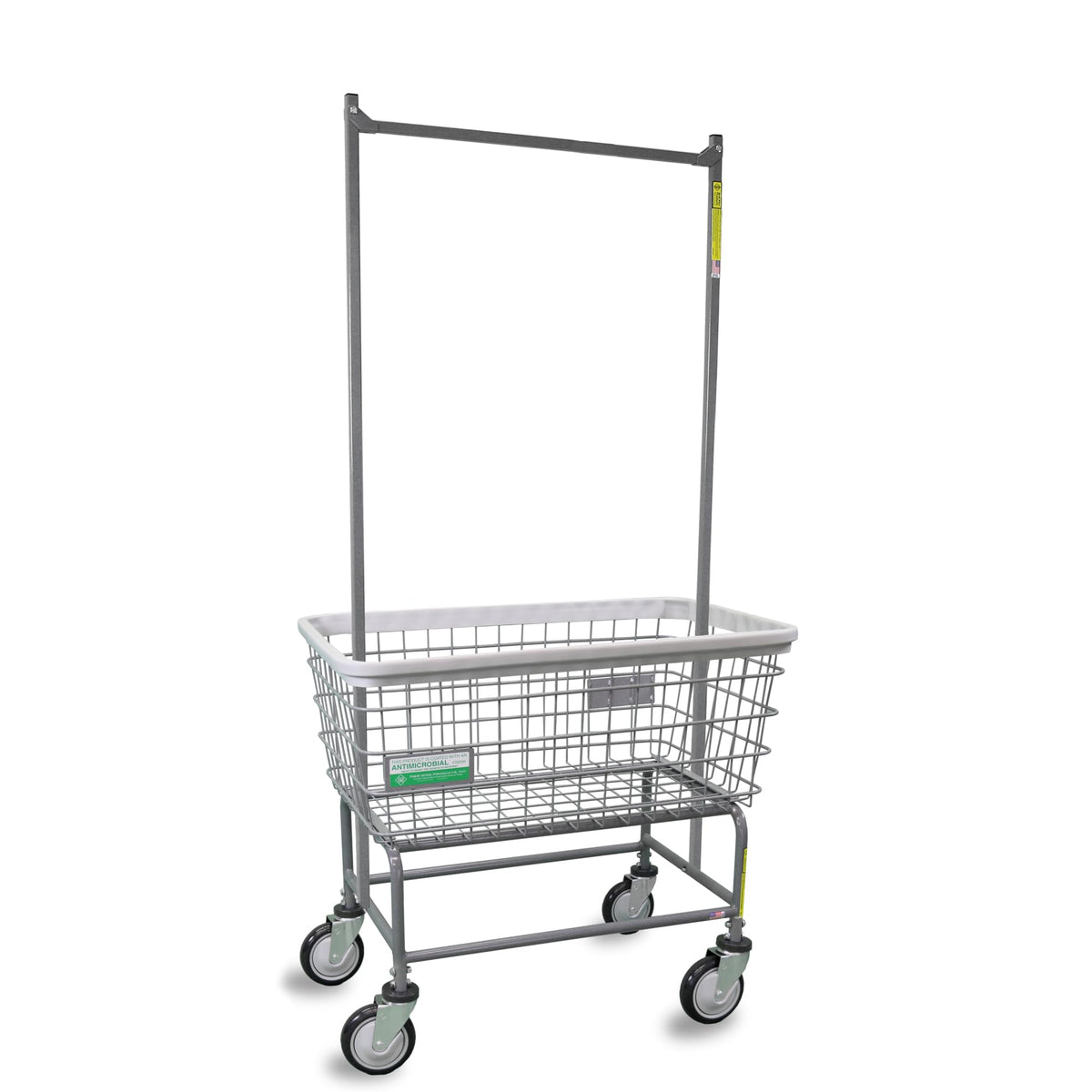 R&B Wire Products, Inc., Large Capacity Antimicrobial Wire Laundry Cart, Total Capacity 125 lb, Model# 200F56/ANTI