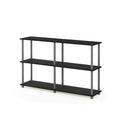 Furinno Turn-N-Tube 3-Tier Double Size Storage Display Rack, Black/Grey