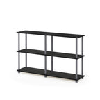 Furinno Turn-N-Tube 3-Tier Double Size Storage Display Rack, Black/Grey