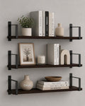 Deion Wall Mounted Bookshelf for Living Room & Bedroom | Wooden Wall Shelf for Books | Floating Wall Bookshelf | Book Shelf Wood