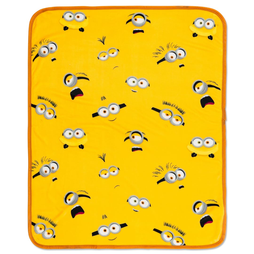Franco Despicable Me 4 Minions Kids Bedding Super Soft Silk Touch Throw, 40 In X 50 In, (Officially Licensed Product)