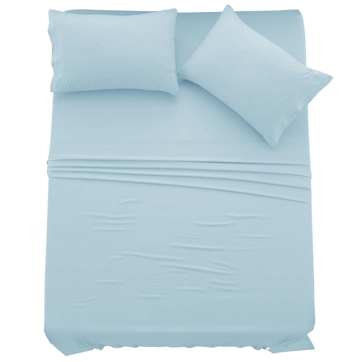 Ldc Queen Sheet Set - 4 Pc Brushed Microfiber Bed Sheets 16 Inches Deep Pockets - Embroidered Pillowcases - Hotel Luxury Sheets