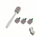Pumice Toilet Brush Scrubber with 9.5    Handle - 1 Scrubber + 4 Pumice Stones - Remove Hard Water Stains, Rust & Lime from Toil