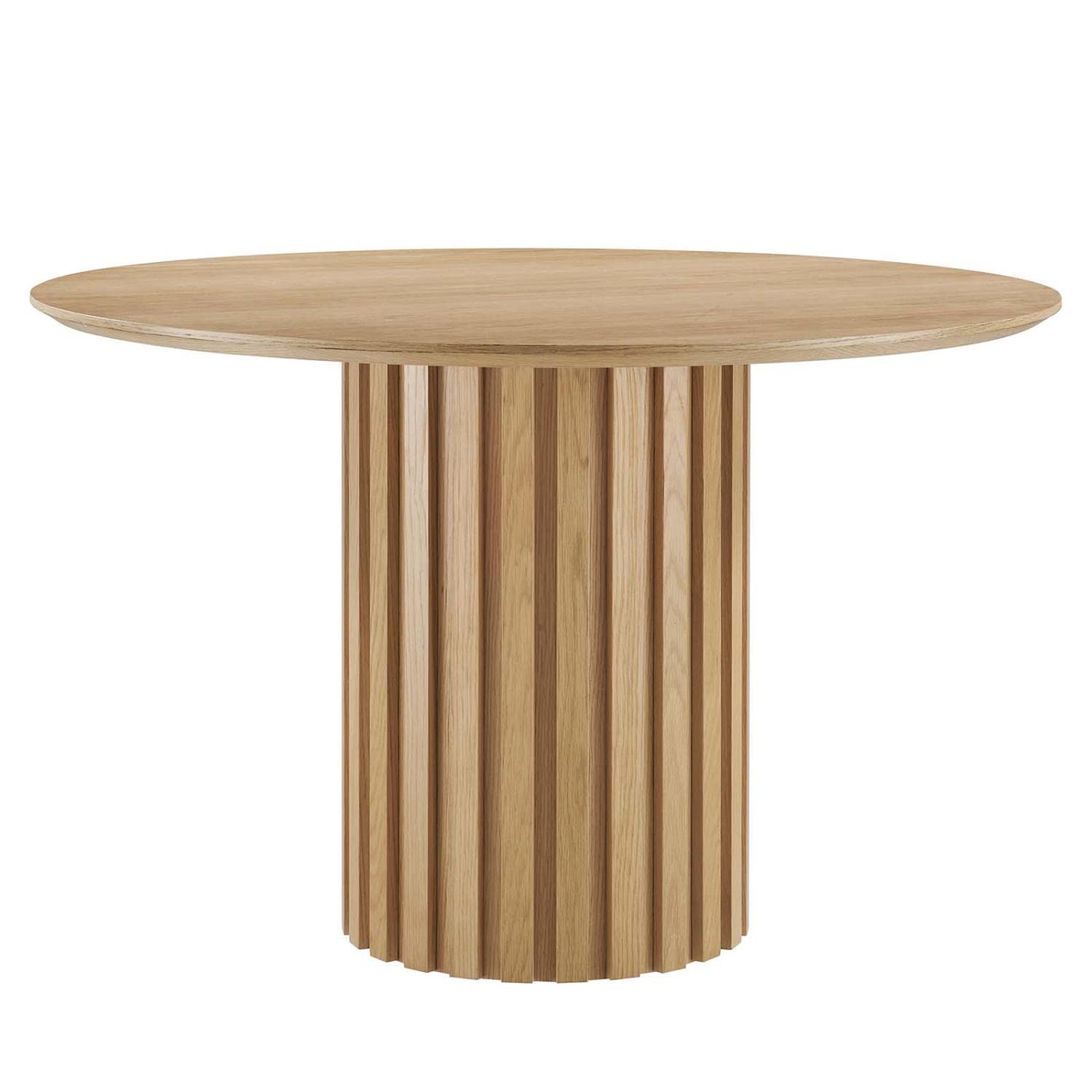 Modway Senja 47&Quot; Round Modern Style Mdf And Wood Dining Table In Oak