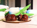 Qinjiejie Red Obsidian Cat Crystals Decor Sleeping Cat Statue Healing Stone Decors Gift Pocket Polished Gemstones Figurine Offic