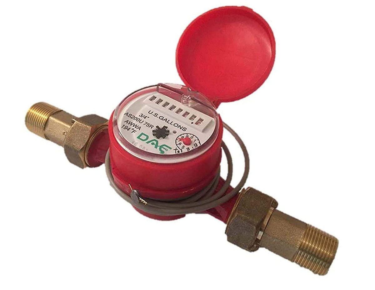 Dae As200U-75Rp Hot Water Meter With Pulse Output, 34 Npt Couplings, Gallons