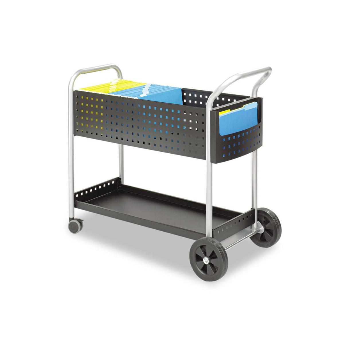 Safco 32&quot;W Scoot Mail Cart - Black